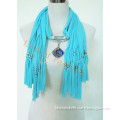 New sexy lady blue jersey alloy beads pendant scarf bufanda infinito bufanda by Real Fashion